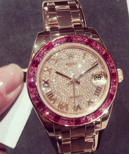 pink diamond watch