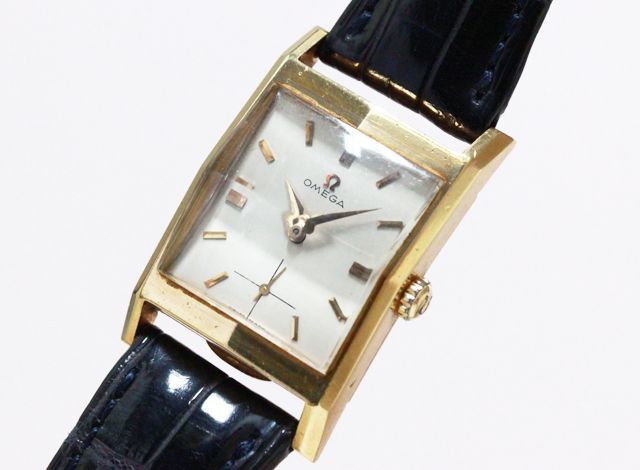 omega rectangular men's watch