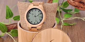 bobo bird bamboo wood box with wooden watch for husband gift