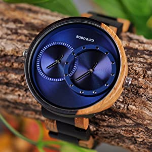 Double Movements Wooden Watches, Special Simple Sport Wood Timepiece