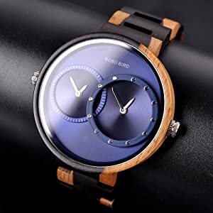 Double Movements Wooden Watches, Special Simple Sport Wood Timepiece