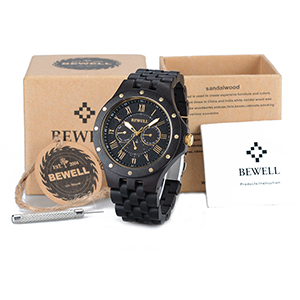 Bewell Men Wood Watch