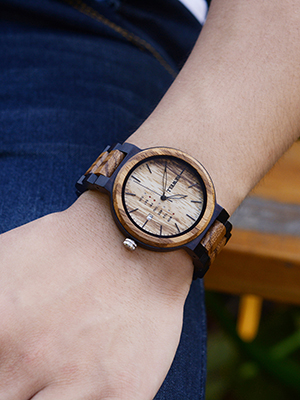 Zebra Wood Watch