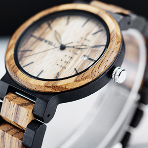 Men Wood Watch Quartz