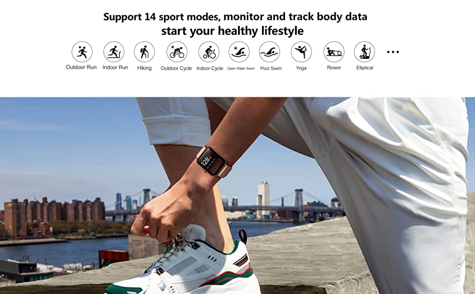 Fitness smart watch supports 14 sport modes