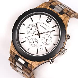 multi function wooden watch