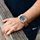 BEWELL Wood Watches for Men Date Display Chronograph Quartz Zebra Wood Wrist Watch W109D
