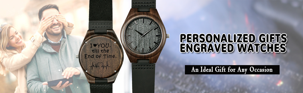 engraved wooden watches