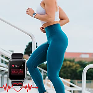 Mcnnadi Smart Watch Fitness Tracker Health Monitor -Heart Rate