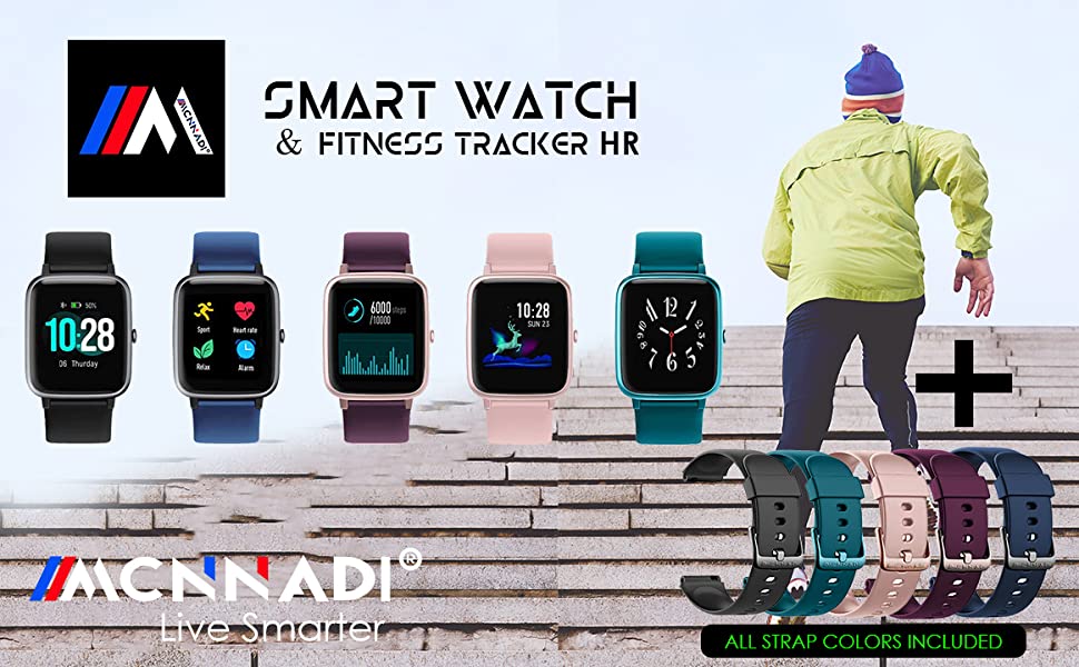 Mcnnadi Smart Watch Fitness Tracker Health Monitor Activity Tracker