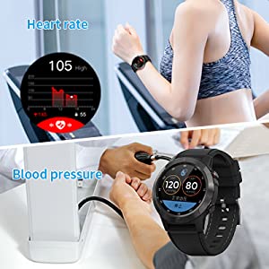 smart watch with heart rate blood pressure monitor