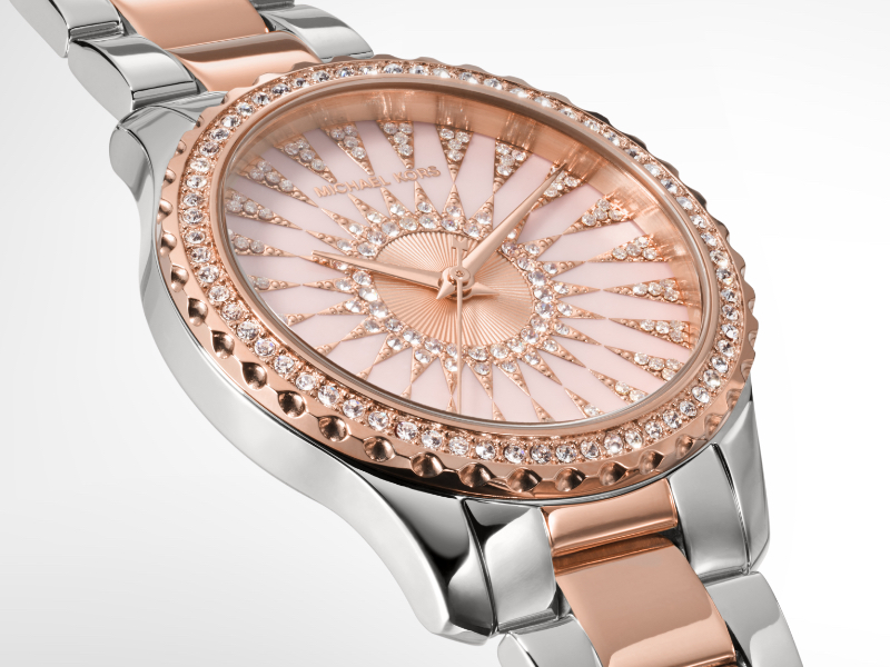 Michael Kors Two Tone Rose Gold silver watch