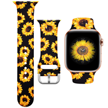 silicone floral bands compatible with apple watch series 5 40mm women men