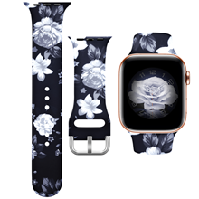 silicone floral bands compatible with apple watch series 5 44mm women men