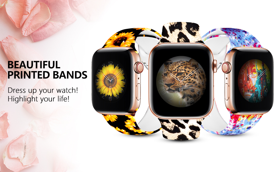 silicone cheetah bands compatible with apple watch series 6 44mm women men