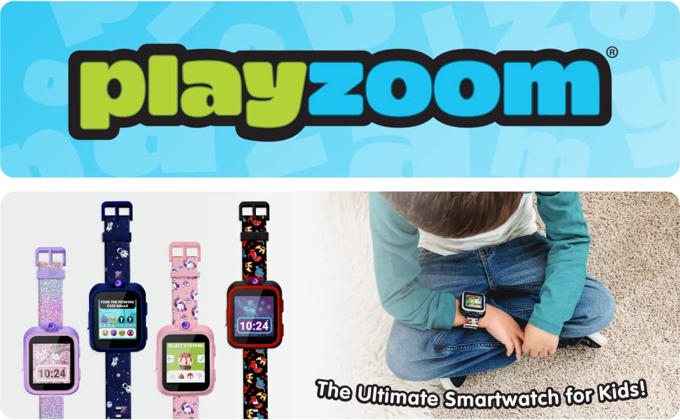 Playzoom Logo. The ultimate smartwatch for kids!