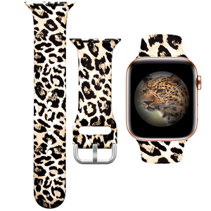 silicone leopard bands compatible with apple watch series 3 38mm women men